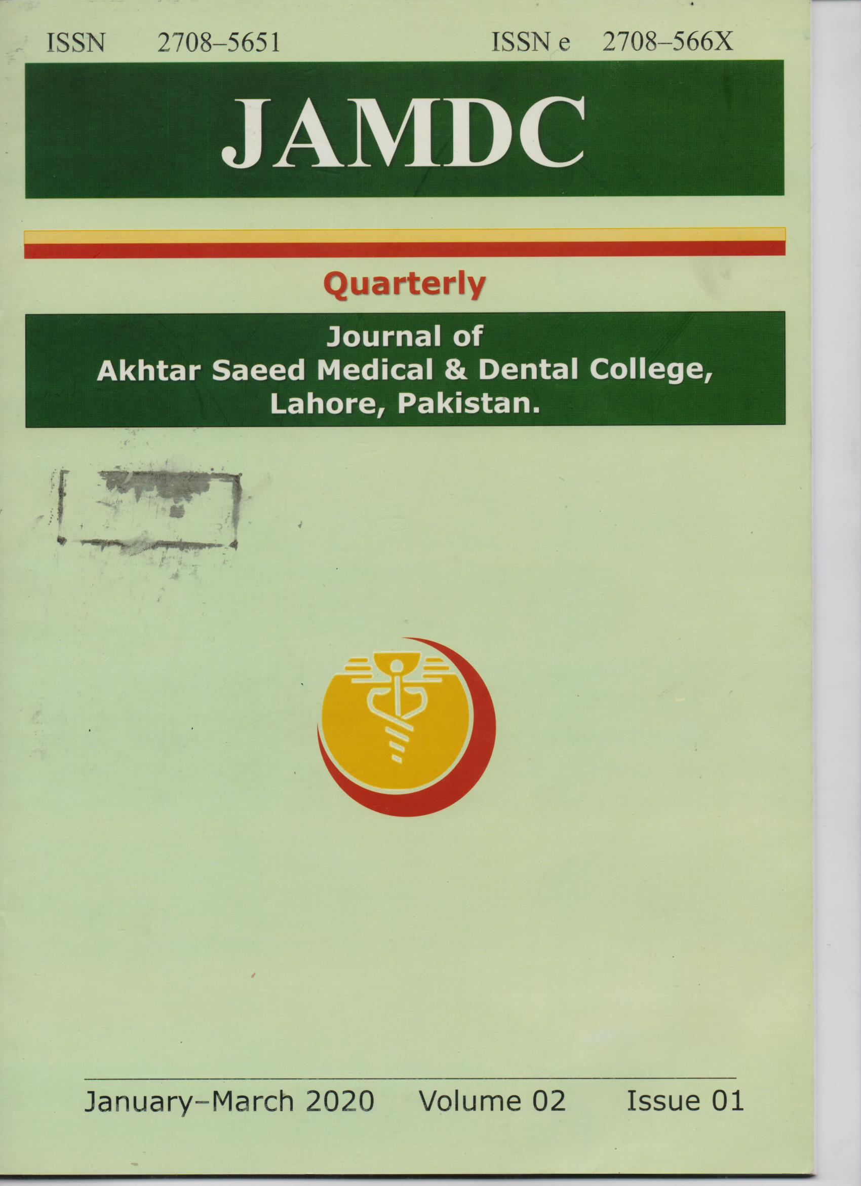 Journal of Akhtar Saeed Medical & Dental College, Lahore