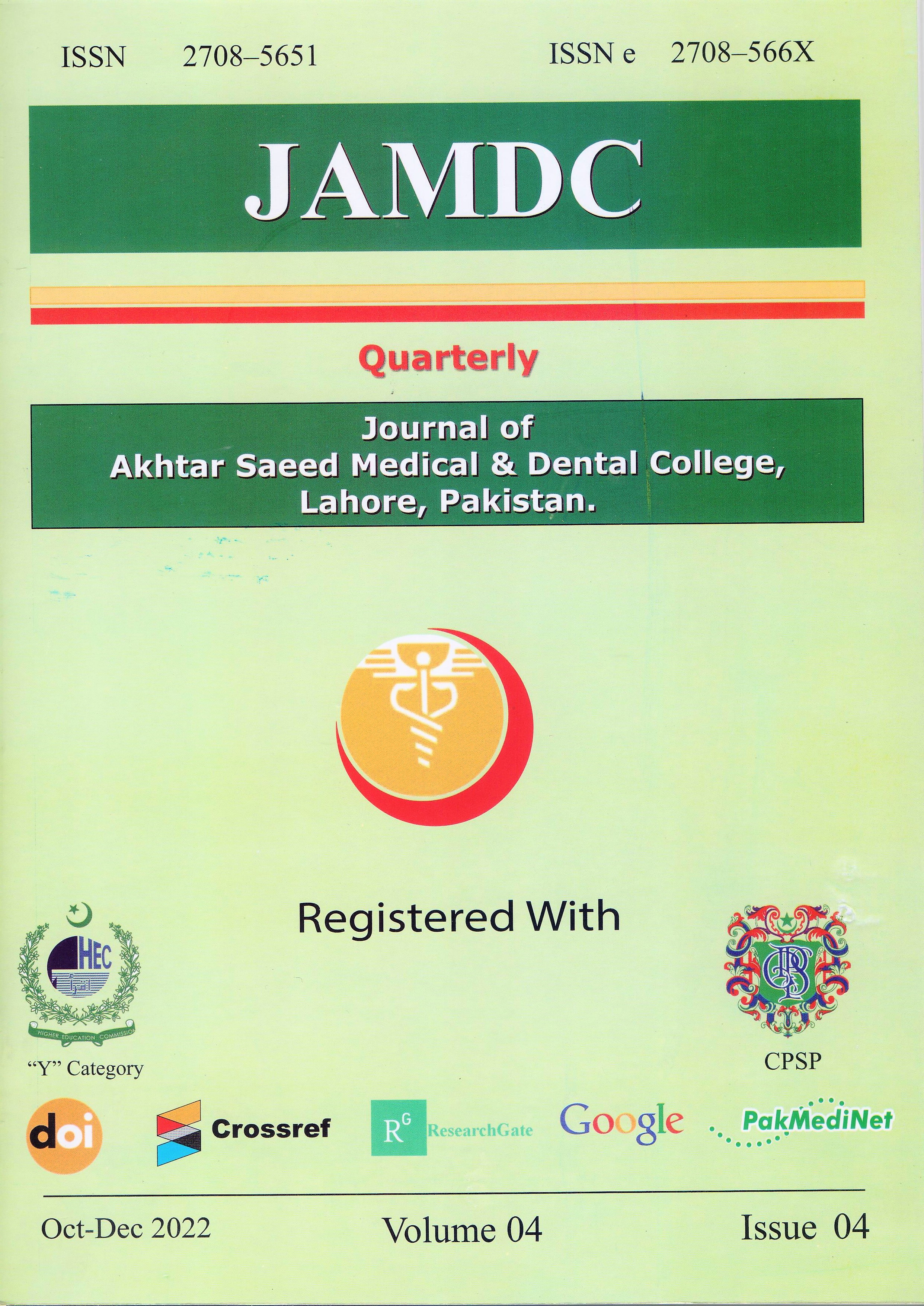 Journal of Akhtar Saeed Medical & Dental College 